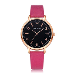 Best Selling Women Watches Black Scale Dial Ladies Simple Quartz Wristwatch Many colours Leather Strap Clock  Zegarki Damski @50