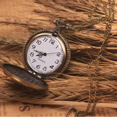 Vintage Bronze Steampunk Pocket Watch Roman Numerals Quartz Necklace Pocket  Watches Chain Men Women Clock Relogio De Bolso@50