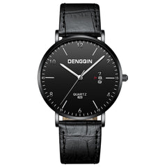 DISU Men Watch Luxury Quartz Sport Military Stainless Steel Dial Leather Band watch mens watches mens 2019 clock men