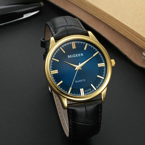 DISU Men Watch Classic Leather Strap Quartz Casual watch man watches mens 2019 relogios masculino