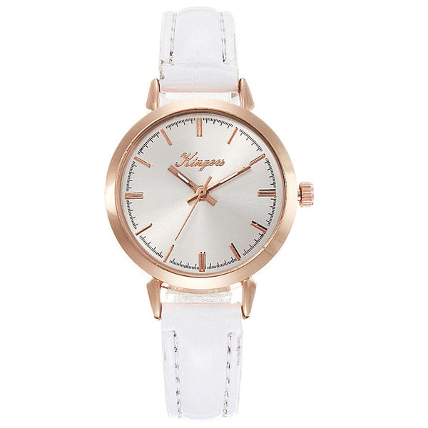New Women's Watches Scale Rose Gold Shell Disc Fashion Ladies Leather Strap  Simple Clock  Wristwatch Luxury Bayan Kol Saati@50