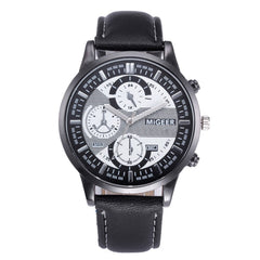 DISU Men Wrist Watch Design Leather Retro Design Leather Band Analog Alloy Quartz watch man watches mens 2019 relogios masculino