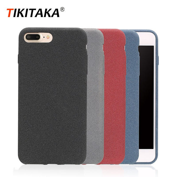 Fashion Simple frosted matte Phone Cases For Iphone X 8 7 6 6s Plus Fundas Soft Ultra Thin Back Cover Black Gray Blue Wine Red