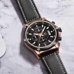 MINI FOCUS Quartz Watch Men Sports Watches Men Luxury Brand Fashion Leather Men's Wrist Watches Waterproof  Relogio Masculino