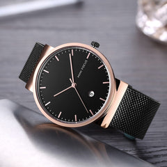 MINI FOCUS Simple Men Watches 2019 Luxury Brand Mesh Stainless Steel Watch Waterproof Men's Wristwatch Quartz Watches Men Clock