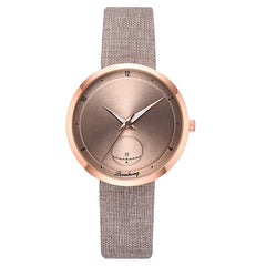 Beat Selling  Women's Watches Fashion  Golden Border Dial Ladies Quartz Wristwatch  Leather  Strap Clock Simple Reloj Mujer @50