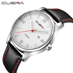 Mens Watch Luxury Faux Leather Blue Ray Glass Quartz Analog With Calen watch man big dial watches for men relogios masculino