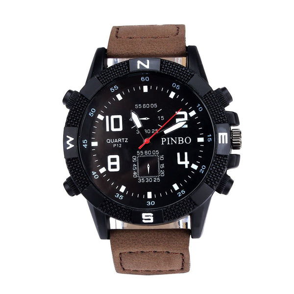Men's Wristwatch Luxury Canvas strap Large Dial Military Sport Quartz Watch Man Watches Mens 2019 erkek kol saati