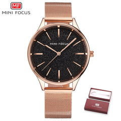 MINIFOCUS Rose Gold Watch Ladies 2019 Fashion Luxury Brand Women Watches Waterproof Female Wristwatch Quartz Hand Watch Woman