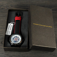 Forsining Men's Automatic Wristwatch Motorcycle Design Transparent Waterproof Watch Man Watches Mens 2019 relojes para hombre