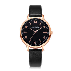 Best Selling Women Watches Black Scale Dial Ladies Simple Quartz Wristwatch Many colours Leather Strap Clock  Zegarki Damski @50