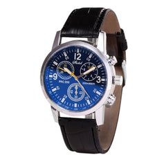 Men wrist watch Blue-ray glass neutral quartz simulates epidermal Leather Strap Wristwatch Mens Reloj Hombre 2019 orologio uomo