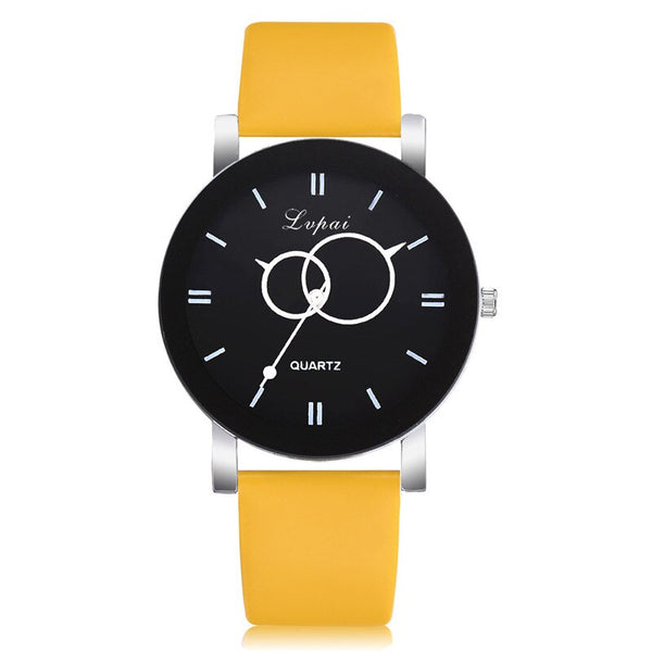 Minimalism Watches Women Circle Pattern Dial Ladies Simple Quartz Wristwatch Business Clock Leather Strap Relojes Para Mujer@50