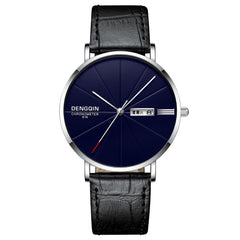 DISU Men Wrist Watch Luxury Quartz Sport Military  Leather Band watch mens big dial watches for men relogios masculino