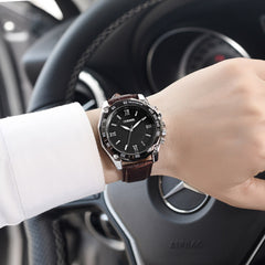 Men Wrist Watches Luxury Stainless Steel Quartz Military Sport Leather Band Dial Watch Man Reloj Hombre 2019 erkek kol saati