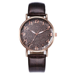 Best Selling  Women Watches Roman Numeral Starry Sky Dial Ladies Quartz Wristwatch Fashion Leather Strap Clock Reloj Mujer@50