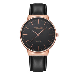 YOLAKO Men's Watch Casual Quartz Leather Band Analog watch man new arrival in men wrist watches relogios masculino