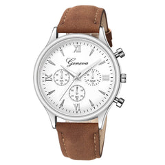 DISU Men Watches Luxury Fashion Faux Leather Blue Ray Glass Quartz Analog watch man watches mens 2019 men wristwatch