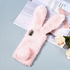 TIKIITAKA Plush Warm Phone Case for iPhone XS Max XR X Case 3D Rabbit Ears Furry fluffy Fur Cover for iPhone 6 6S 7 8 Plus Cases