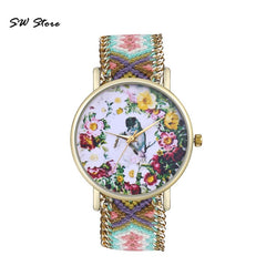 Trendy Bird Language Floral Dial Bright And Interesting Women's Watches High Quality Clock Best Sellers Wristwatch Kadin Saat@50