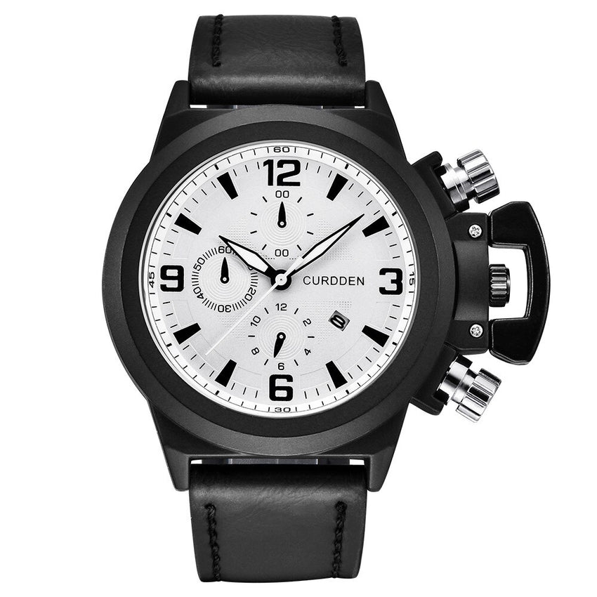 DISU Men Watch Leather Quartz Luxury Brand Waterproof Wristwatch Mens wrist watches day date relogio masculino