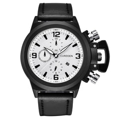 DISU Men Watch Leather Quartz Luxury Brand Waterproof Wristwatch Mens wrist watches day date relogio masculino