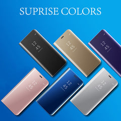 Mirror Flip Case For Samsung Galaxy Note 8 S8 Plus S6 S7 Edge Slim Clear View Smart Cover For iphone 6 6s 7 8 Plus X Phone Cases