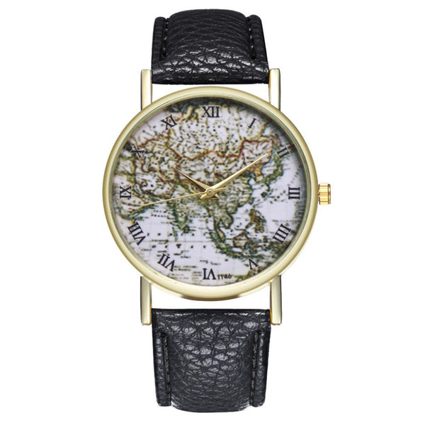 World Map Pattern Women Watches Exquistite Simple Fashion Montre Femme Acier Inoxydable Relogio Feminino High Quality Clock@50