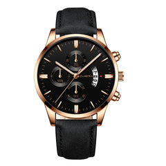 Men's Watch Stainless Steel Sport Analog Leather Band Analog Quartz Wristwatch Mens Relojes Hombre 2019 erkek kol saati