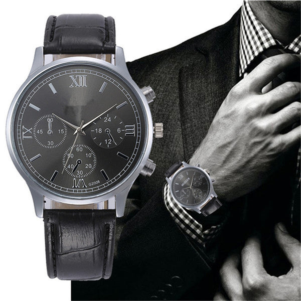 DISU Men  Wrist Watch Retro Design Leather Band Analog Alloy Quartz watch man vintage men wristwatch clock relogios masculino