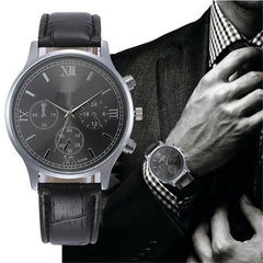 DISU Men  Wrist Watch Retro Design Leather Band Analog Alloy Quartz watch man vintage men wristwatch clock relogios masculino