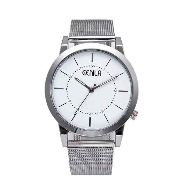 Hot Sale Mens Temperament  Watch Thin Disc Male Clock  Quartz Wristwatch  Mesh Strap Classic Business Relogio Masculino @50