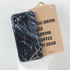 Marble Texture Rock Stone phone Case For iphone X 6 6S 7 8 Plus Colorful Art Blue Pattern Soft IMD Cover Cases Shell