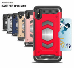 Phone Case For Iphone X XS Max XR 6 6S 7 8 Plus Hybrid Armor Car Magnetic Suction Bracket Cases Rugged Soft Card Slot Cover