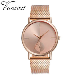 Fashion Women Watche Rose Gold Scal Dial Ladies Quartz Wristwatch  Mesh Belt Strap Casual Clock Dress Gift Relojes Para Mujer@50