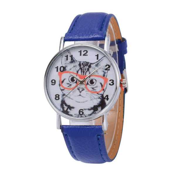 Women's Watches Fashion Geneva Brand Roman Numeral Cat Pattern Quartz Watch The Current Popular Factor @50