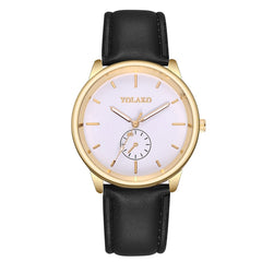 YOLAKO Men's Watch Luxurious Business Leather Belt Simple Mirror Quartz Watch Man Watches Mens 2019 relogio masculino