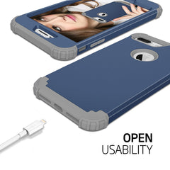 360 Shock Armor Case For iPhone X 7 6 6S Plus Fundas High Quality Durbale 3 in 1 Hybrid PC+TPU Back Cover Anti-Knock Phone Cases
