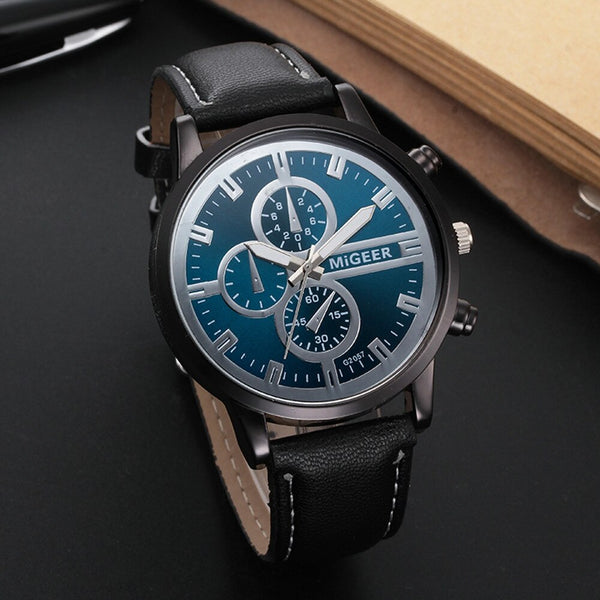 DISU Men Wrist Watch Classic  Leather Strap Quartz Casual wristwatch mens watches mens 2019 relogios masculino
