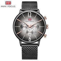 MINI FOCUS Thin Chronograph Men Watches Top Brand Luxury Fashion Sports Watch Men Stainless Steel Mesh Strap Quartz Male Clock