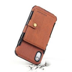 Leather Wallet Case For iPhone XS Max 6 6s 7 8 Plus Plain Business Cases For Samsung Note 8 S8 S9 Plus With Card Pocket Cover