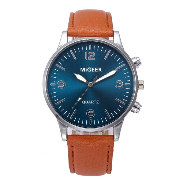 Men Watch Business Leather Strap Sports Simulated Quartz watch man new arrival in men wrist watches wristwatch mens