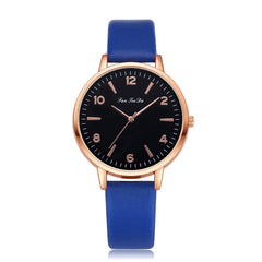 Best Selling Women Watches Black Scale Dial Ladies Simple Quartz Wristwatch Many colours Leather Strap Clock  Zegarki Damski @50