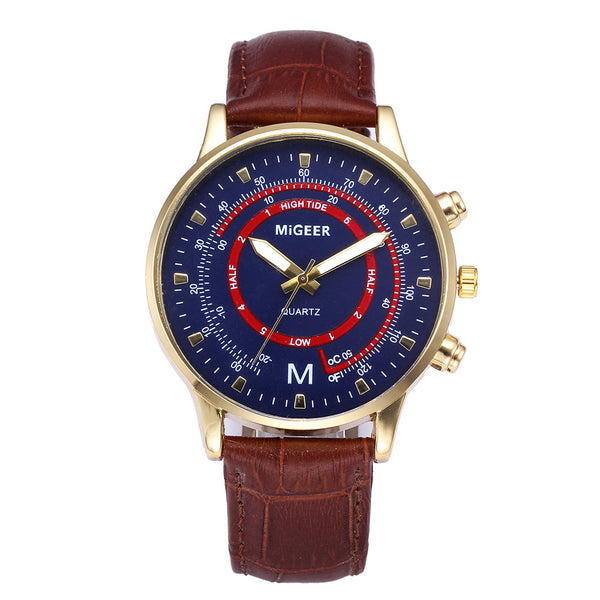 Men Watch Business Leather Strap Sports Fashion Simulated Quartz Watch Man new arrival in men wrist watches relogios masculinos