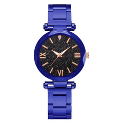 High Quality Women Watches Starry Sky Dial Ladies Quartz Wristwatch Monochrome Alloy Strap Clock Fashion Gift Zegarki Damskie@50