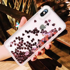 Love heart Sequins quicksand Case for iphone 11 Pro 11 Pro MAX XS Max XR X 8 7 6 Plus Shining Dynamic liquid glitter Phone Cover