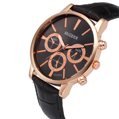 DISU Men Wrist Watch Classic New Leather Strap Quartz Casual watches men unique watch for men relogios masculino