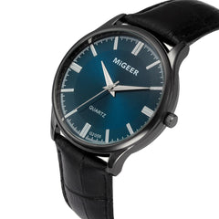 DISU Men Wrist Watch Retro Design Leather Band Analog Alloy Quartz watch mens watches mens 2019 men wristwatch clock