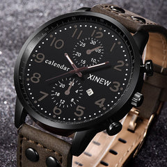 Men Wrist Watches Fashion Sports Date Analog Quartz Leather Stainless Steel Watch Man relojes hombre 2019 montre homme