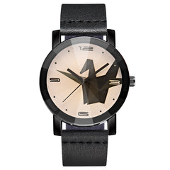 DISU MenWatch Paper Crane Leather Band Analog Alloy Quartz watch man vintage men wristwatch clock mens wrist watches